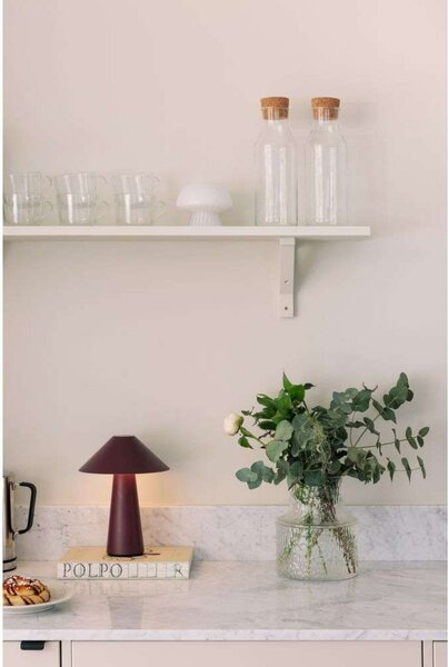 Globen Lighting Lampă de masă cu baterie Cannes, roșu închis 26 cm IP44, reglabil, Roșu, Camera de zi / sufragerie, Plastic, Scandinavă