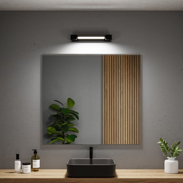 Paulmann Aplică de perete LED Lucille, negru, 40 cm IP44 dimabil, reglabil, Negru, Baie, Metal, Modern