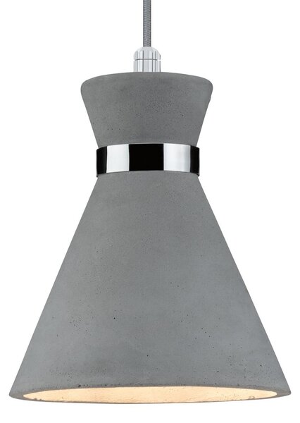 Paulmann Lampă suspendată Verve, beton, Ø 20 cm, IP44, reglabil, Gri, Baie, Beton, Modern
