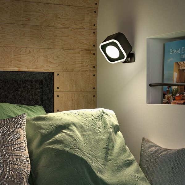 Paulmann Lampa de masă cu baterie LED Varia, negru, 37 cm dimabil CCT, reglabil, Negru, Camera de zi / sufragerie, Plastic, Modern