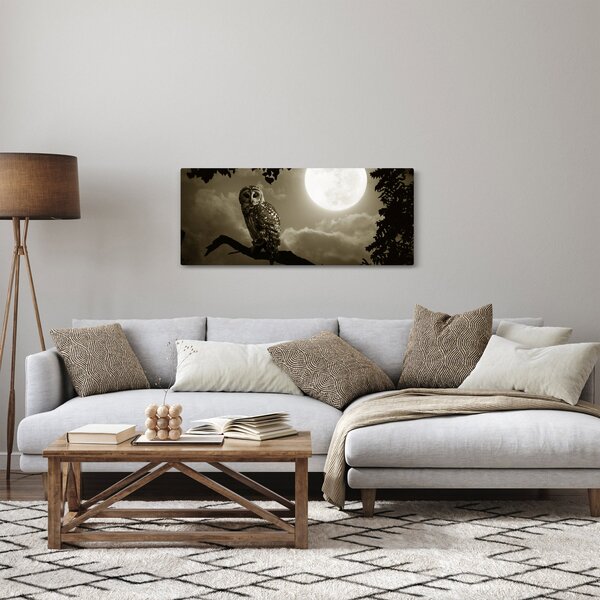 Tablou - Bufniță de noapte, auriu (120x50 cm)