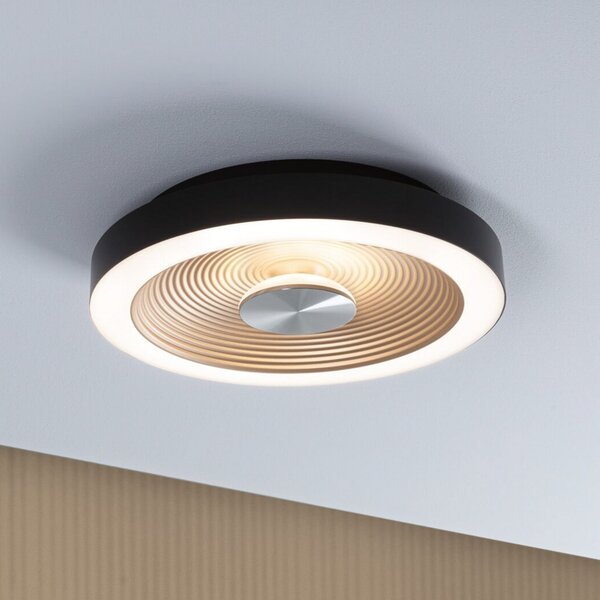 Paulmann plafonieră LED Volea negru/auriu Ø 32 cm IP44 dimabil, reglabil, Negru, Baie, Plastic, Modern