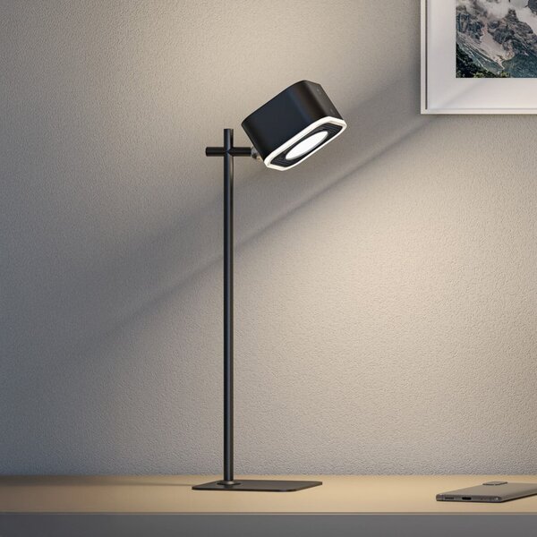 Paulmann Lampa de masă cu baterie LED Varia, negru, 37 cm dimabil CCT, reglabil, Negru, Camera de zi / sufragerie, Plastic, Modern