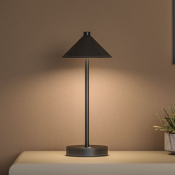 Paulmann Lampa de masă cu baterie LED Pellini, negru, down, CCT, reglabil, Negru, Camera de zi / sufragerie, Metal, Modern