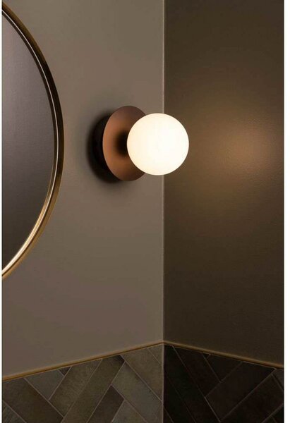 Globen Lighting aplică de perete ART DECO, bronz/alb Ø 16 cm IP44, reglabil, Bronz / Alamă Veche, Camera de zi / sufragerie, Metal, Design, glob