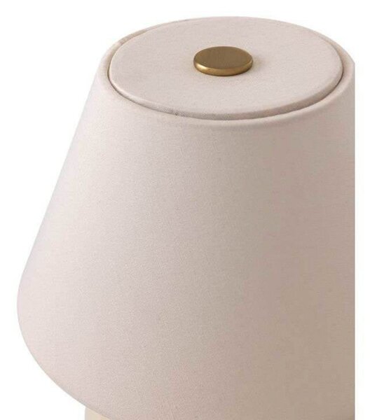 Globen Lighting Lampă de masă cu baterie IRIS, crem, înălțime 23 cm, reglabil, Bej, Camera de zi / sufragerie, Sticlă, Vintage
