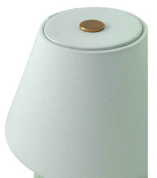 Globen Lighting Lampă de masă cu baterie IRIS, verde, înălțime 23 cm, reglabil, Verde, Camera de zi / sufragerie, Sticlă, Vintage