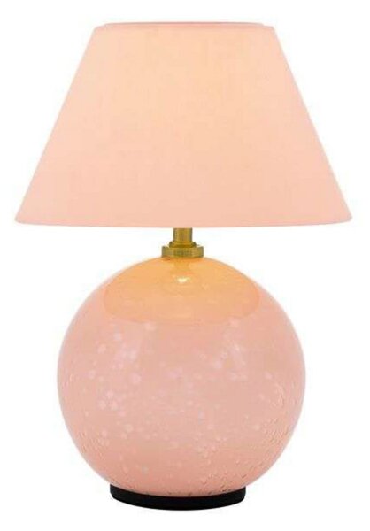 Globen Lighting Lampă de masă cu baterie IRIS, roz, înălțime 23 cm, reglabil, Roz / Rosé, Camera de zi / sufragerie, Sticlă, Vintage