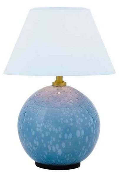 Globen Lighting Lampă de masă cu baterie IRIS, albastră, înălțime 23 cm, reglabil, Albastru, Camera de zi / sufragerie, Sticlă, Vintage