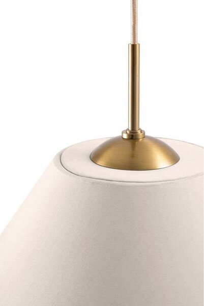 Globen Lighting Lampă suspendată IRIS, crem, Ø 50 cm, reglabil, Bej, Camera de zi / sufragerie, Țesătură / Textil, Vintage