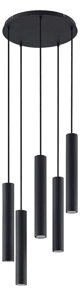 Lustră Pendul Lindby, Sanad, reglabil, Negru, Camera de zi, Metal, Modern