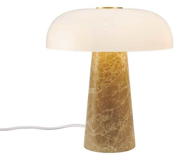 DFTP by Nordlux Lampa de masă Glossy, bej/alb, înălțime 24 cm, marmură/sticlă, Bej, Camera de zi / sufragerie, Marmură, Scandinavă
