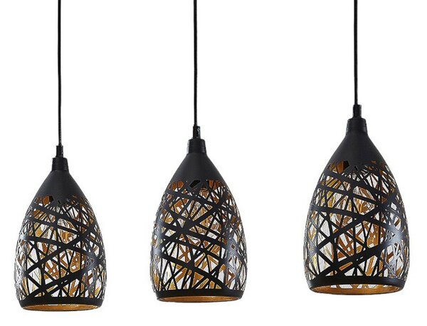 Lustră Pendul Lindby, Marcello, reglabil, Negru, Bucătărie, Metal, Modern