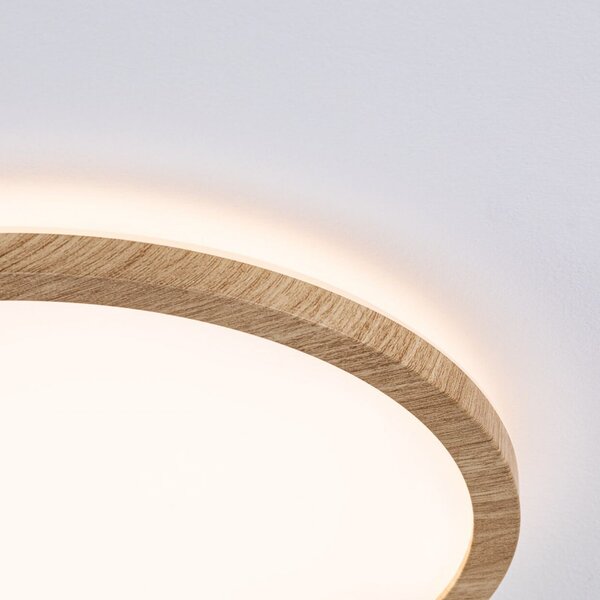 Paulmann plafonieră LED Atria Shine Ø42cm stejar IP44 3.000K, Lemn, Baie, Plastic, Modern
