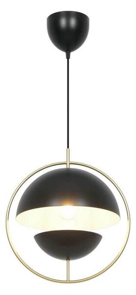 Nordlux Lampă suspendată Tavia, negru, Ø 33 cm, metal, reglabil, Negru, Camera de zi / sufragerie, Metal, Scandinavă