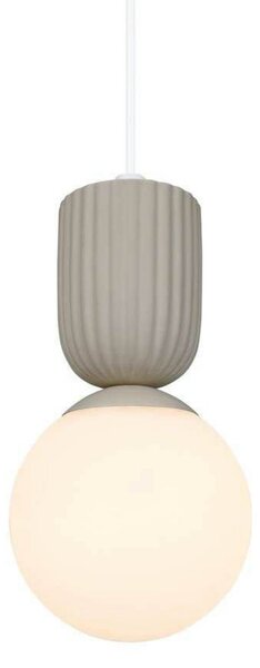 Nordlux Lampa suspendată Sadie, culoare bej, Ø 15 cm, sticlă/ceramică, reglabil, Bej, Camera de zi / sufragerie, Sticlă, Scandinavă