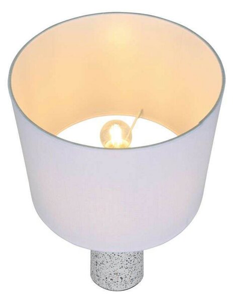 Nordlux Lampa de masă Antiga, albă, înălțime 50 cm, țesătură/piatră, Alb, Camera de zi / sufragerie, Țesătură / Textil, Scandinavă