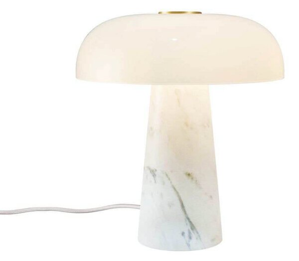 DFTP by Nordlux Lampa de masă Glossy, albă, înălțime 24 cm, marmură/sticlă, Alb, Camera de zi / sufragerie, Marmură, Scandinavă