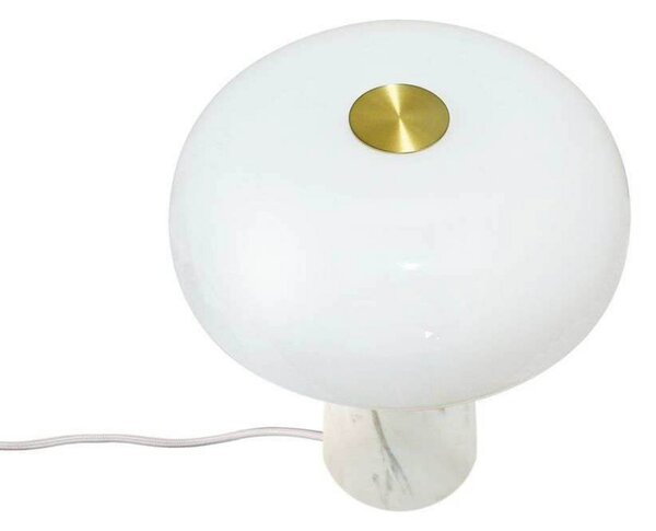 DFTP by Nordlux Lampa de masă Glossy, albă, înălțime 24 cm, marmură/sticlă, Alb, Camera de zi / sufragerie, Marmură, Scandinavă