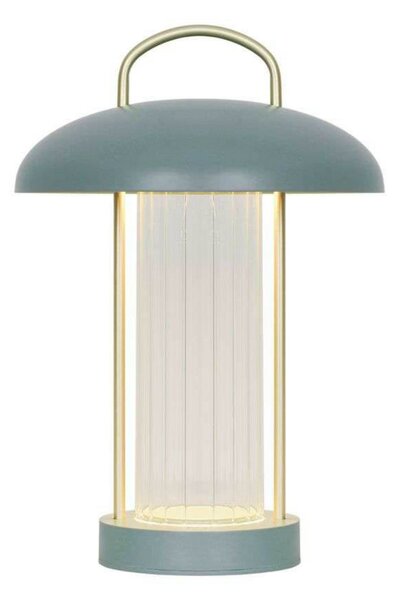 Nordlux Lampa de masă cu LED și baterie Mirano, înălțime 29 cm, verde praf, metal, reglabil, Verde, Camera de zi / sufragerie, Metal, Scandinavă, Felinar