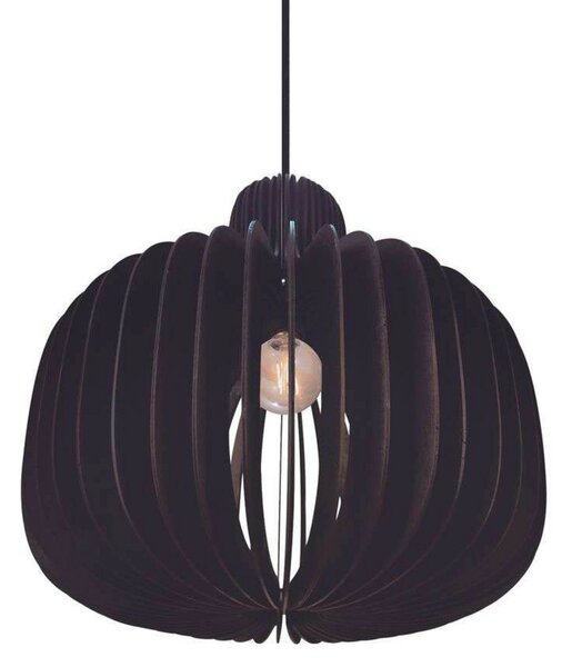 Nordlux Lampă suspendată Hazo, Ø 43 cm, negru, lemn, reglabil, Negru, Camera de zi / sufragerie, Lemn, Scandinavă