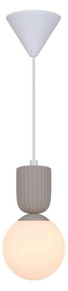 Nordlux Lampa suspendată Sadie, culoare bej, Ø 15 cm, sticlă/ceramică, reglabil, Bej, Camera de zi / sufragerie, Sticlă, Scandinavă