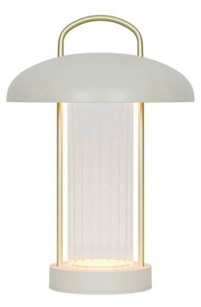 Nordlux Lampa de masă cu LED și baterie Mirano, culoare bej, înălțime 29 cm Metal, reglabil, Bej, Camera de zi / sufragerie, Metal, Scandinavă, Felinar