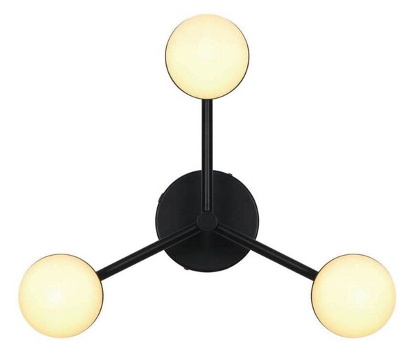 Nordlux Plafonieră Contina, negru, Ø 48 cm, metal/gaz, reglabil, Negru, Camera de zi / sufragerie, Metal, Scandinavă