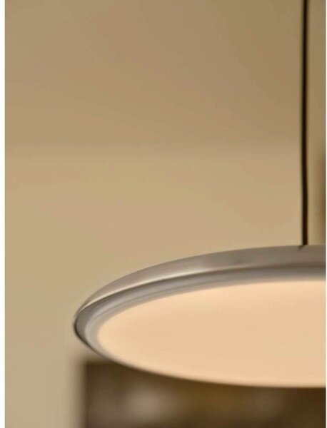 DFTP by Nordlux Lampă suspendată LED Artist, culoare oțel, Ø 40 cm, oțel inoxidabil, reglabil, Metalic, Camera de zi / sufragerie, Oțel inoxidabil, Scandinavă