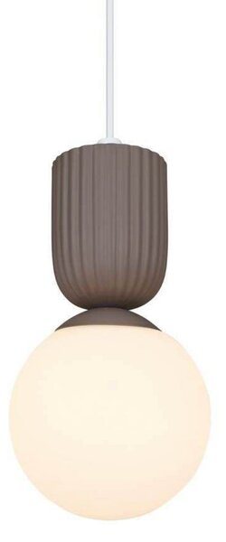 Nordlux Lampa suspendată Sadie, maro deschis, Ø 15 cm, sticlă/ceramică, reglabil, Maro / Rugină, Camera de zi / sufragerie, Sticlă, Scandinavă