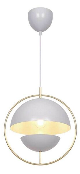Nordlux Lampa suspendată Tavia, albă, Ø 33 cm, metal, reglabil, Alb, Camera de zi / sufragerie, Metal, Scandinavă
