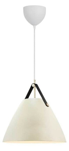 DFTP by Nordlux Lampă suspendată Strap, culoare nisip, Ø 36 cm, metal/piele, reglabil, Bej, Camera de zi / sufragerie, Țesătură / Textil, Scandinavă