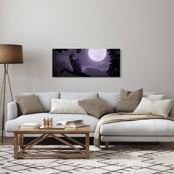 Tablou - Bufniță de noapte, violet (120x50 cm)