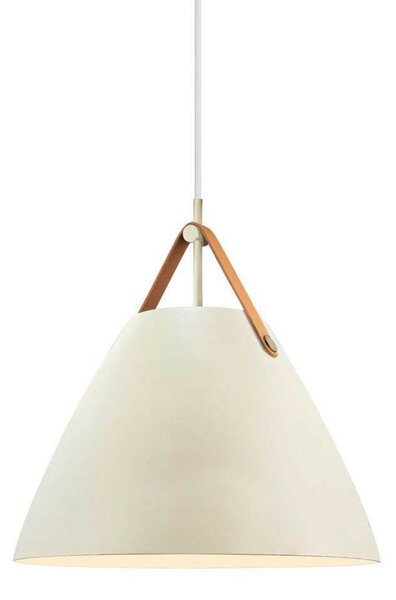 DFTP by Nordlux Lampă suspendată Strap, culoare nisip, Ø 36 cm, metal/piele, reglabil, Bej, Camera de zi / sufragerie, Țesătură / Textil, Scandinavă