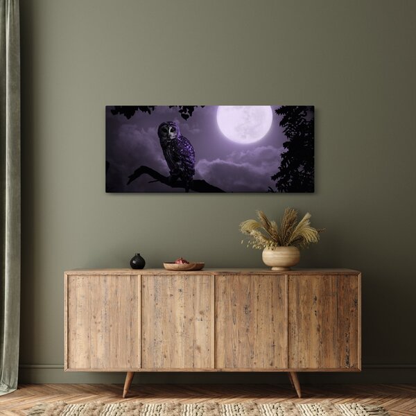 Tablou - Bufniță de noapte, violet (120x50 cm)
