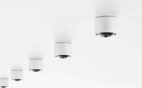 LOOM DESIGN plafonieră LED Air, albă, aluminiu, Ø 10 cm, reglabil, Alb, Camera de zi / sufragerie, Aluminiu, Modern