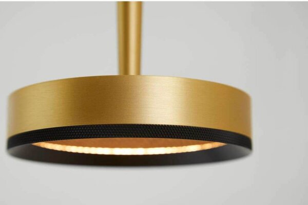 LOOM DESIGN Lampă suspendată LED Nyx P1, alamă, aluminiu, reglabil, Auriu / Alamă, Camera de zi / sufragerie, Aluminiu, Modern