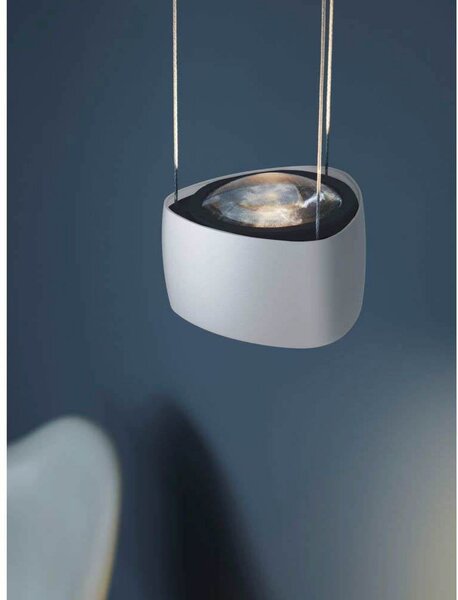 LOOM DESIGN Lampă suspendată LED Air, albă, aluminiu, 13 cm, reglabil, Alb, Camera de zi / sufragerie, Aluminiu, Modern