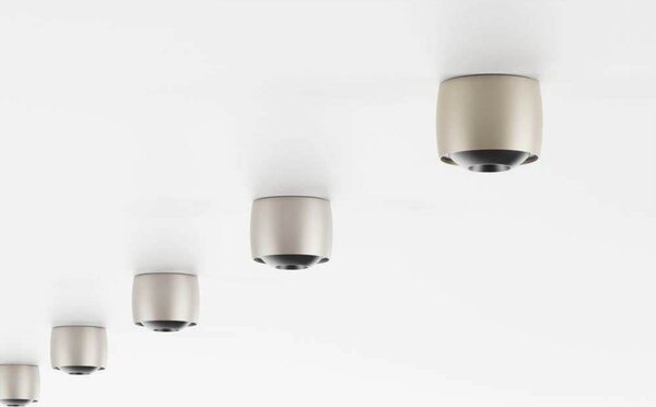 LOOM DESIGN plafonieră LED Air, gri, aluminiu, Ø 10 cm, reglabil, Bej, Camera de zi / sufragerie, Aluminiu, Modern