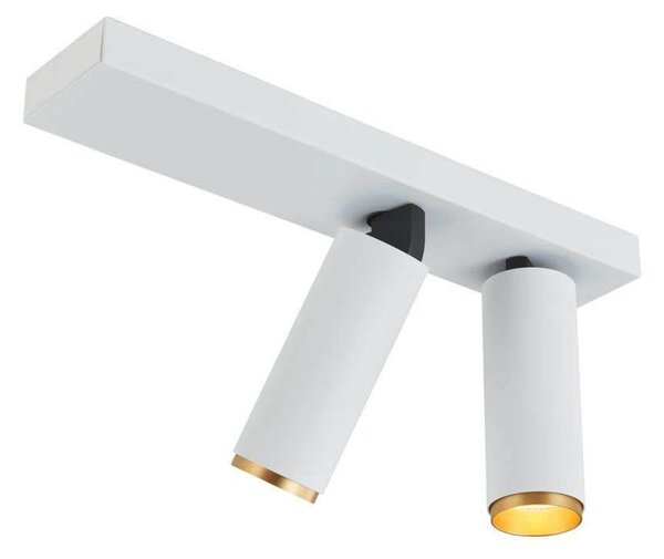 LOOM DESIGN Spot LED pentru tavan X-Beam, 2 becuri, alb, reglabil, Alb, Camera de zi / sufragerie, Aluminiu, Modern