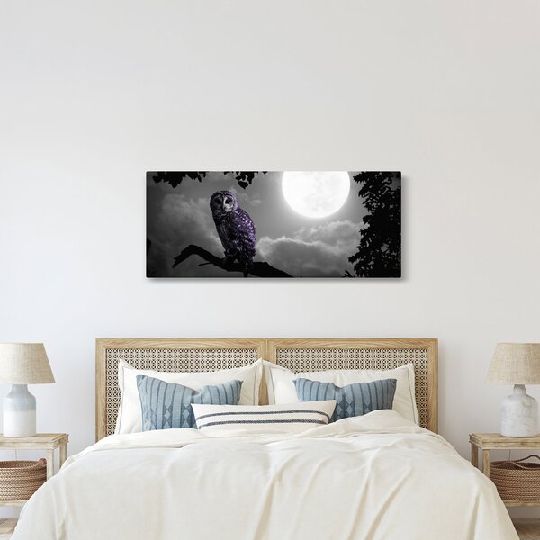 Tablou - Bufniță de noapte, bufniță mov (120x50 cm)