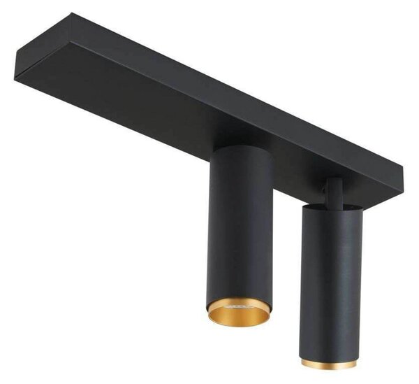 LOOM DESIGN Spot LED pentru tavan X-Beam, 2 becuri, negru, reglabil, Negru, Camera de zi / sufragerie, Aluminiu, Modern