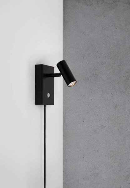 Lampă de perete Nordlux, reglabil, Negru, Camera de zi, Metal