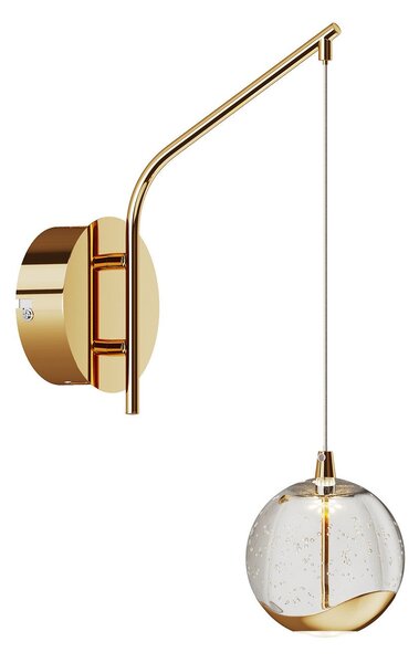Lampă de perete Lucande, Hayley, Transparent, Camera de zi, Sticlă, Modern