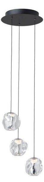 LOOM DESIGN lampă suspendată LED Ice Ball 3, transparentă, acrilică, reglabil, Transparent, Camera de zi / sufragerie, Plastic, Modern