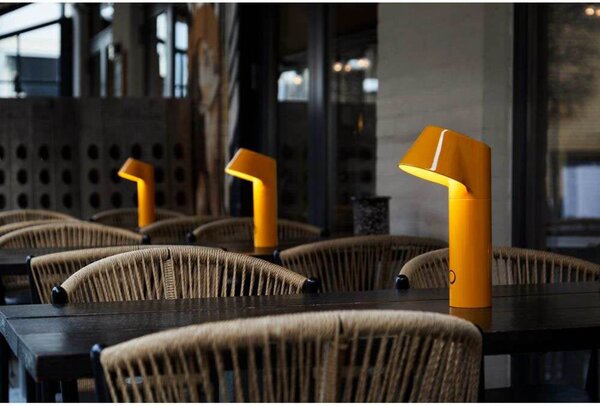 LOOM DESIGN LOOMG Lampă de masă cu LED și baterie Willow, galben, aluminiu, IP54, reglabil, Galben, Aluminiu, Modern