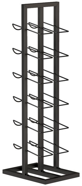 HOMCOM Suport din Metal, 12 Sticle, de Podea, Negru | Aosom Romania