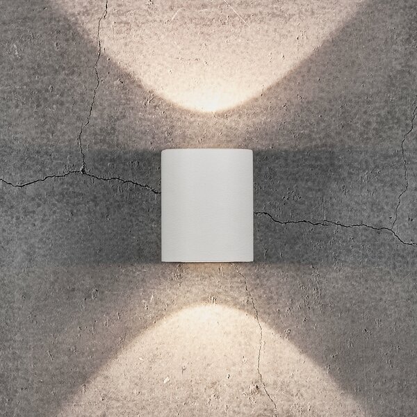 Nordlux Aplică LED de exterior Canto 2, 10 cm, alb, Alb, Metal, Modern