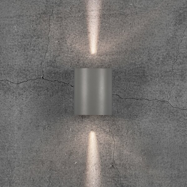 Nordlux Aplică LED de exterior Canto 2, 10 cm, gri, Gri, Metal, Modern