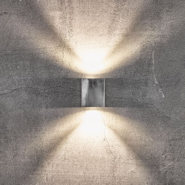 Nordlux Aplică LED de exterior Canto Kubi 2, 10 cm, gri, Gri, Metal, Modern